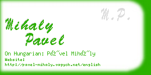 mihaly pavel business card